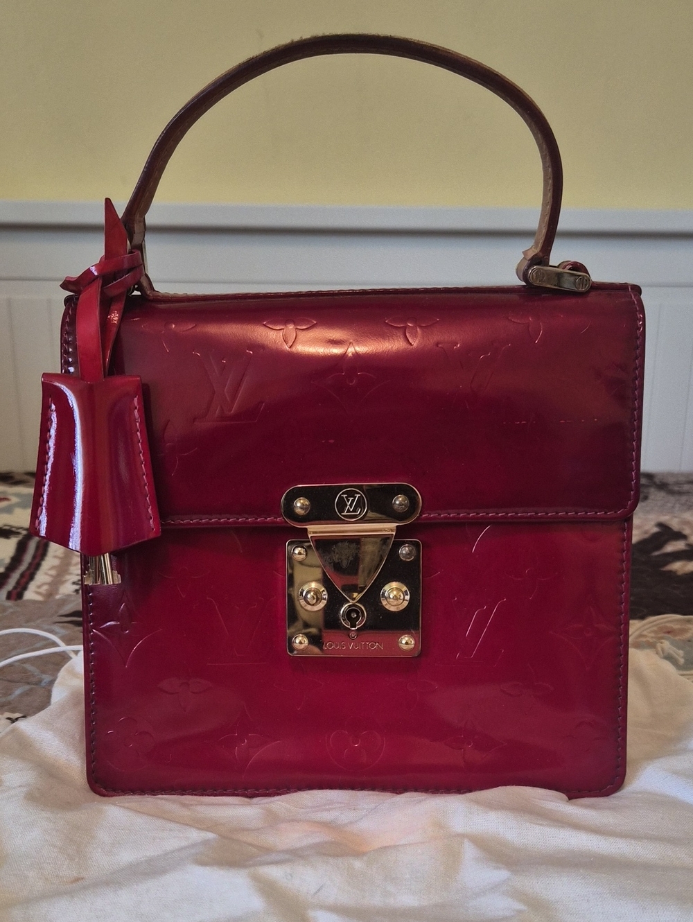 Louis Vuitton Cherry Red Patent Monogram Top-Handle Satchel